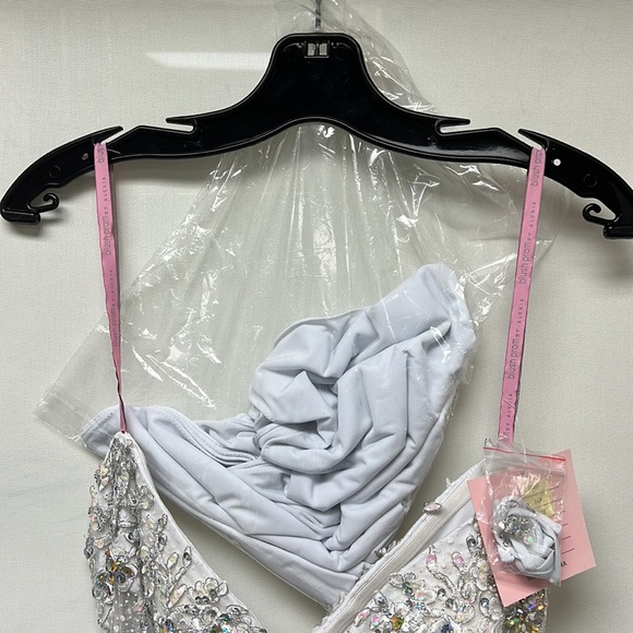 Blush prom strapless corset top beaded gown - Picture 7 of 9